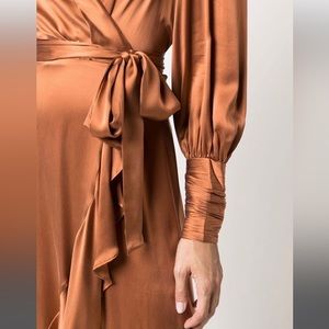 Zimmermann Size 1 Silky Bronze Wrap Dress